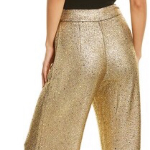 Neon Blonde x Free People Liquid Gold Metallic XS Wide-Leg Stretch High Waist - Picture 8 of 8